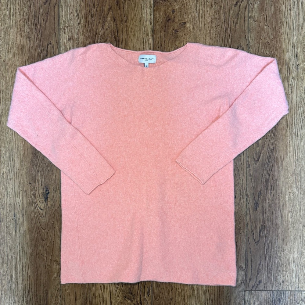 Bianco & Blu Wool Cashmere Silk Italian‎ Made Sweater Womens M Pink Luxury Italy